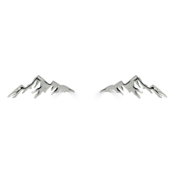 Mountain Silhouette Stud Earrings, Sterling Silver