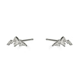 Mountain Silhouette Stud Earrings, Sterling Silver