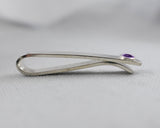 Amethyst Cuff Links and Tie Clip Set