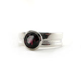 Sterling Silver Garnet Cut Out Ring