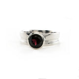 Sterling Silver Garnet Cut Out Ring