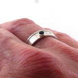Black Spinel Wave Cut Out Ring