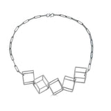 Cubed Statement Silver Necklace