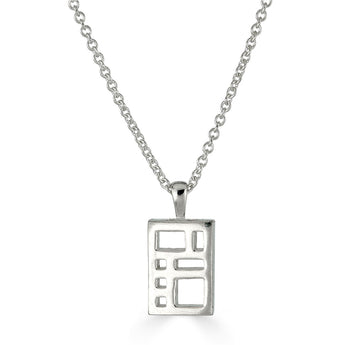 Metropolis Necklace - Small Rectangle, Sterling Silver