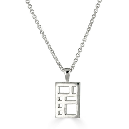 Metropolis Necklace - Small Rectangle, Sterling Silver