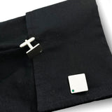 Emerald Cuff Links and Tie Clip Set
