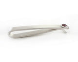 Sterling Silver Garnet Bezel Set Slide Tie Bar