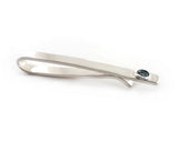 Sterling Silver London Blue Topaz Bezel Set Slide Tie Bar