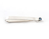 Sterling Silver London Blue Topaz Bezel Set Slide Tie Bar