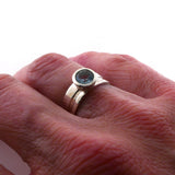 Sterling Silver Aquamarine Cut Out Ring
