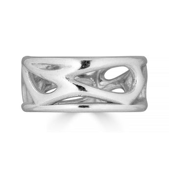 Vaulted Band – Sculptural Sterling Silver Ring