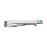 Sterling Silver Aquamarine Bezel Set Slide Tie Bar