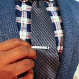 Sterling Silver Amethyst Bezel Set Slide Tie Bar