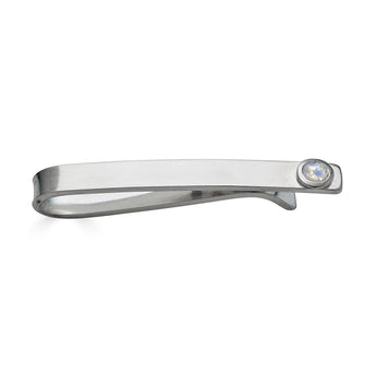 Sterling Silver Moonstone Bezel Set Slide Tie Bar