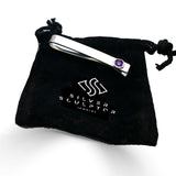 Sterling Silver Amethyst Bezel Set Slide Tie Bar