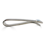 Sterling Silver Aquamarine Bezel Set Slide Tie Bar
