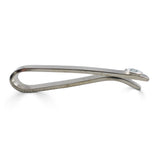 Sterling Silver Moissanite Bezel Set Slide Tie Bar