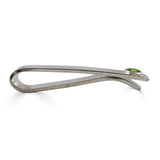 Sterling Silver Peridot Bezel Set Slide Tie Bar