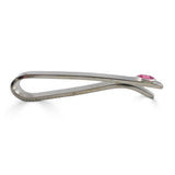 Sterling Silver Pink Tourmaline Bezel Set Slide Tie Bar