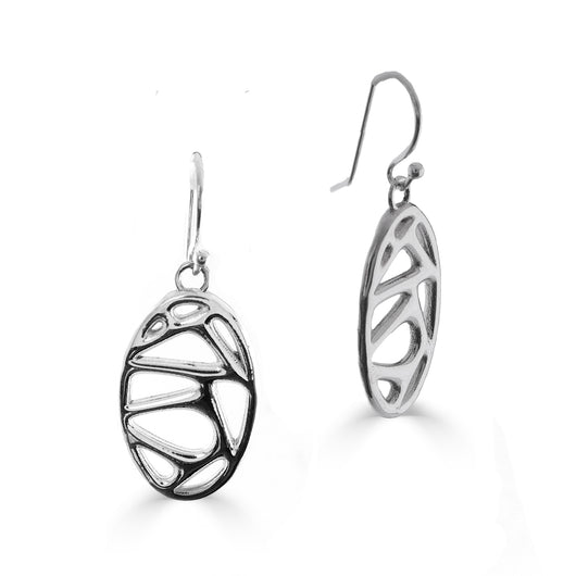 Vaulted Drop Earrings – Sculptural Sterling Silver