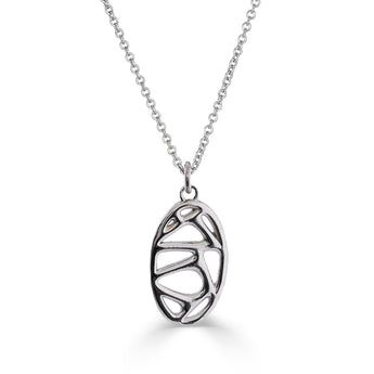 Vaulted Oval Necklace – Sculptural Sterling Silver Pendant
