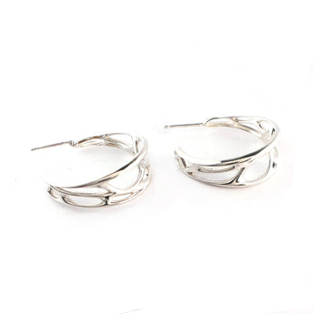 Vaulted Hoop Earrings – Sculptural Sterling Silver