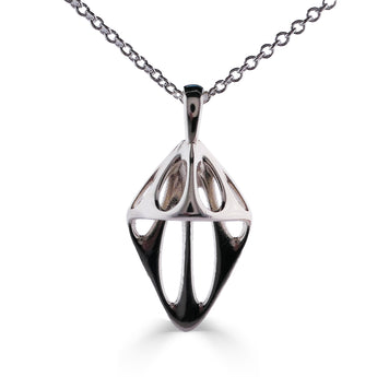 Vaulted Kite Necklace – 3D Sterling Silver Pendant