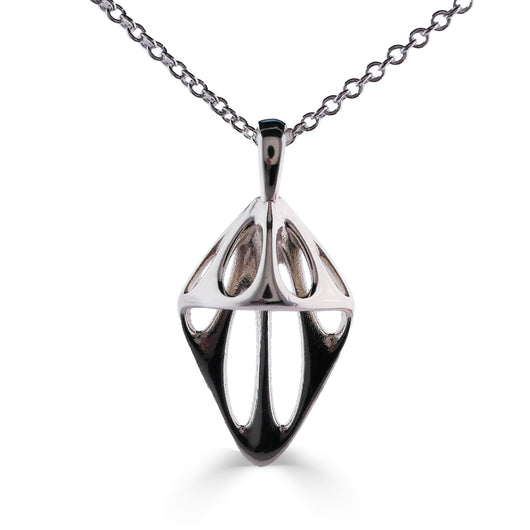 Vaulted Kite Necklace – 3D Sterling Silver Pendant