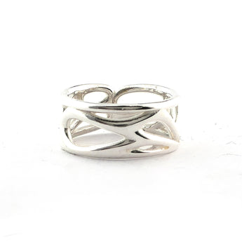 Vaulted Band – Sculptural Sterling Silver Ring