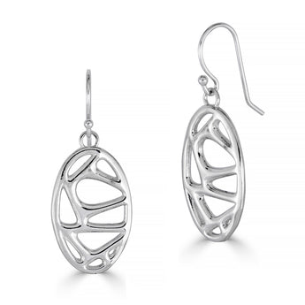 Vaulted Drop Earrings – Sculptural Sterling Silver