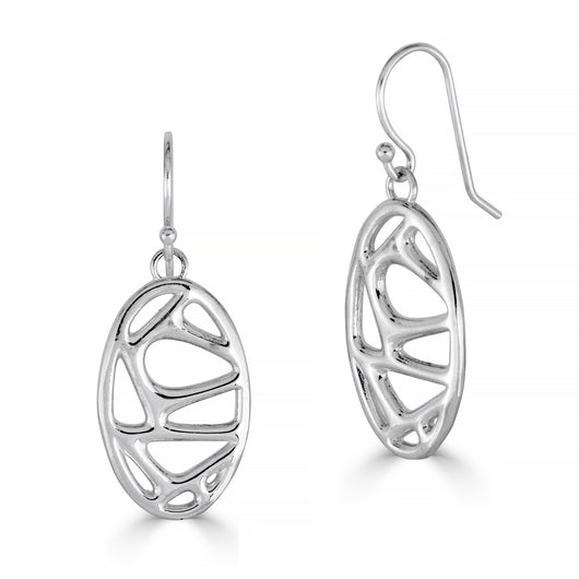 Vaulted Drop Earrings – Sculptural Sterling Silver