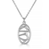 Vaulted Oval Necklace – Sculptural Sterling Silver Pendant