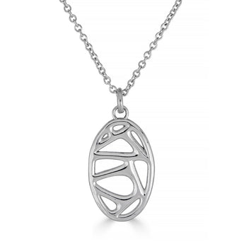 Vaulted Oval Necklace – Sculptural Sterling Silver Pendant