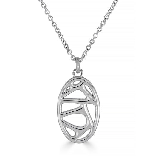 Vaulted Oval Necklace – Sculptural Sterling Silver Pendant