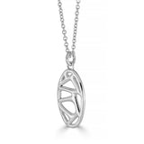 Vaulted Oval Necklace – Sculptural Sterling Silver Pendant