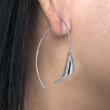 Calla Lily Silver Dangly Earrings