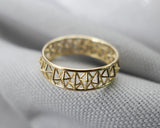 Contemporary Structural Thin Ring, 14k Yellow Gold