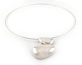 Sterling Silver Pebble Cairns Choker Necklace | Silver Sculptor