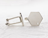 Hexagon Geometric Moissanite Cufflinks | Silver Sculptor