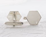 Hexagon Geometric Moissanite Cufflinks | Silver Sculptor