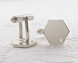 Hexagon Geometric Moissanite Cufflinks | Silver Sculptor