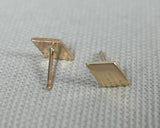 Kite Shaped Studs, 14k Yellow Gold | Silver Sculptor