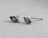 Kite Shaped Rose De France Studs, Sterling Silver | Silver Sculptor