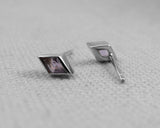 Kite Shaped Rose De France Studs, Sterling Silver | Silver Sculptor