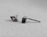 Kite Shaped Rose De France Studs, Sterling Silver | Silver Sculptor