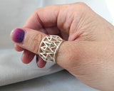 Contemporary Structural Large Thumb Ring, Sterling Silver