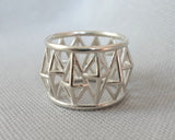 Contemporary Structural Large Thumb Ring, Sterling Silver