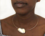 Sterling Silver Pebble Necklace with Moissanites | Silver Sculptor