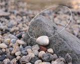 Sterling Silver Pebble Necklace with Moissanites | Silver Sculptor