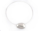 Sterling Silver Pebble Necklace with Moissanites | Silver Sculptor
